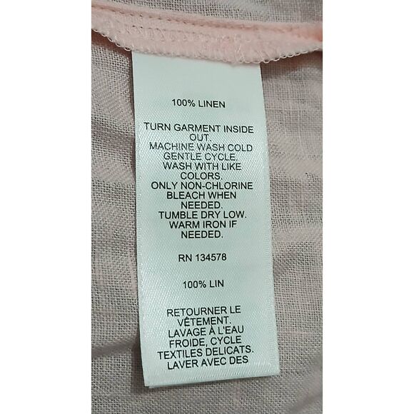 Vineyard vines womens small 100% linen shirt pink button down - Picture 6 of 6